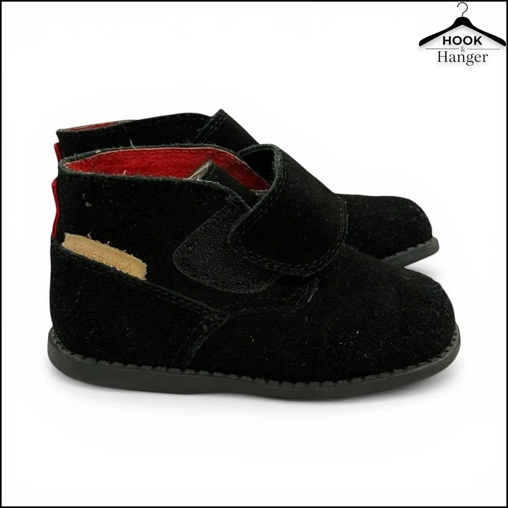 Livie & Luca Pollock Classic Black Suede Leather Baby Gift Toddler‎ Boots 6 NEW
